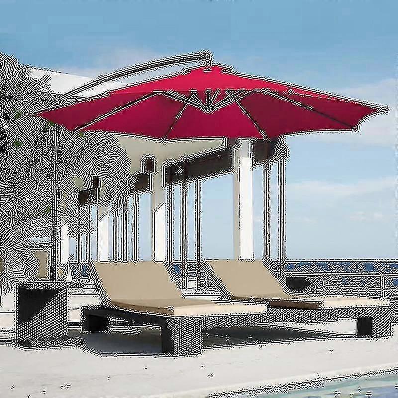 3m Round Garden Parasol Umbrella Outdoor Patio Sun Shade Canopy 3m 6/8x Arm