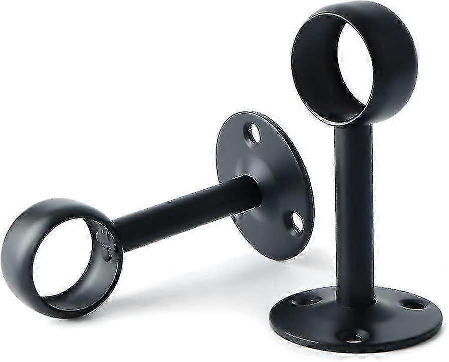 Curtain Rod Bracket Wardrobe Rod Bracket With Screws Ceiling Bracket For Curtain And Wardrobe, Matte Black Stainless Steel, Diameter 32mm, 2 Pcs32mm