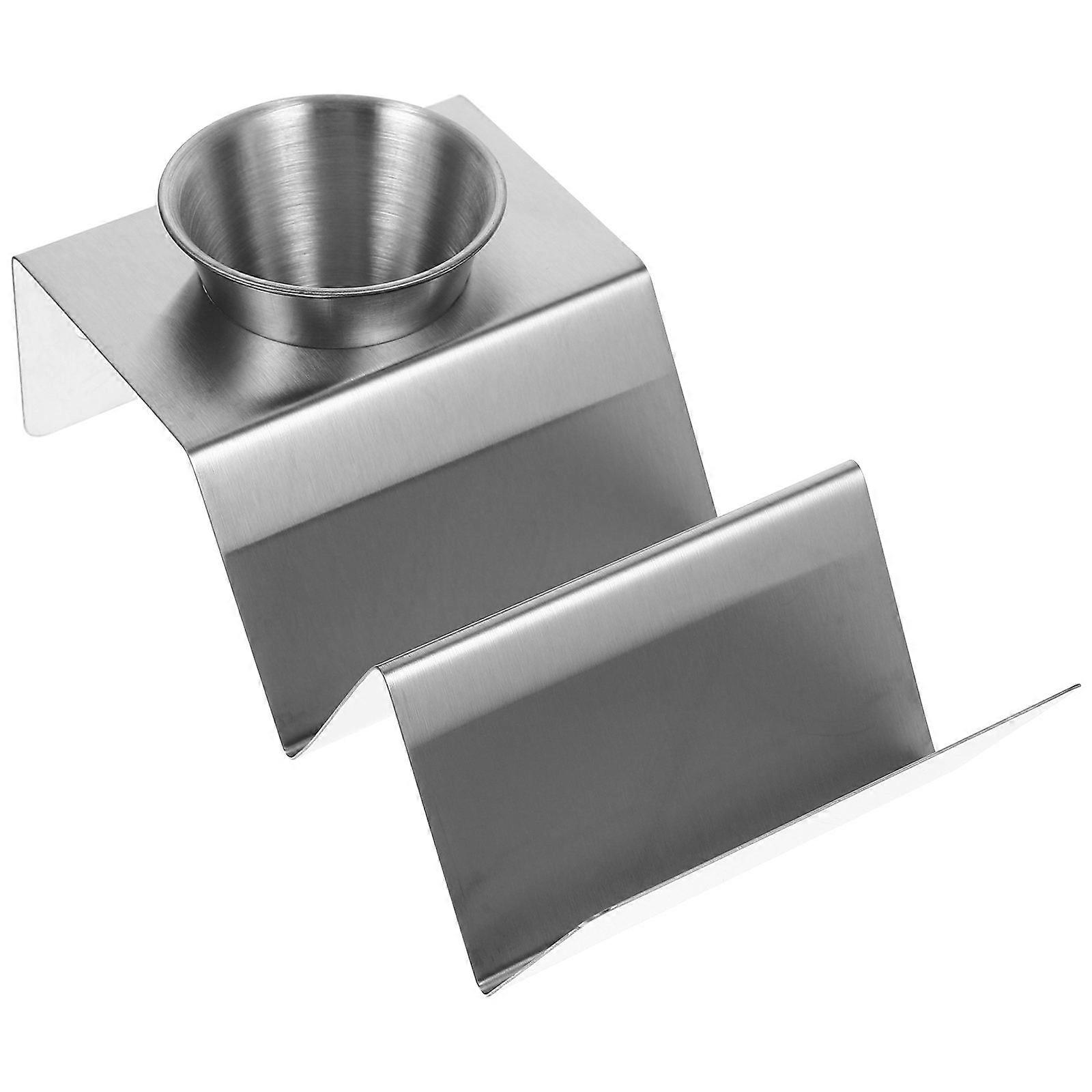 Silver Taco Holder Rack Designed For Users Of Kitchenware Perfect For Restaurants And Home Settings With Anti-Slip Functionality 1 Set