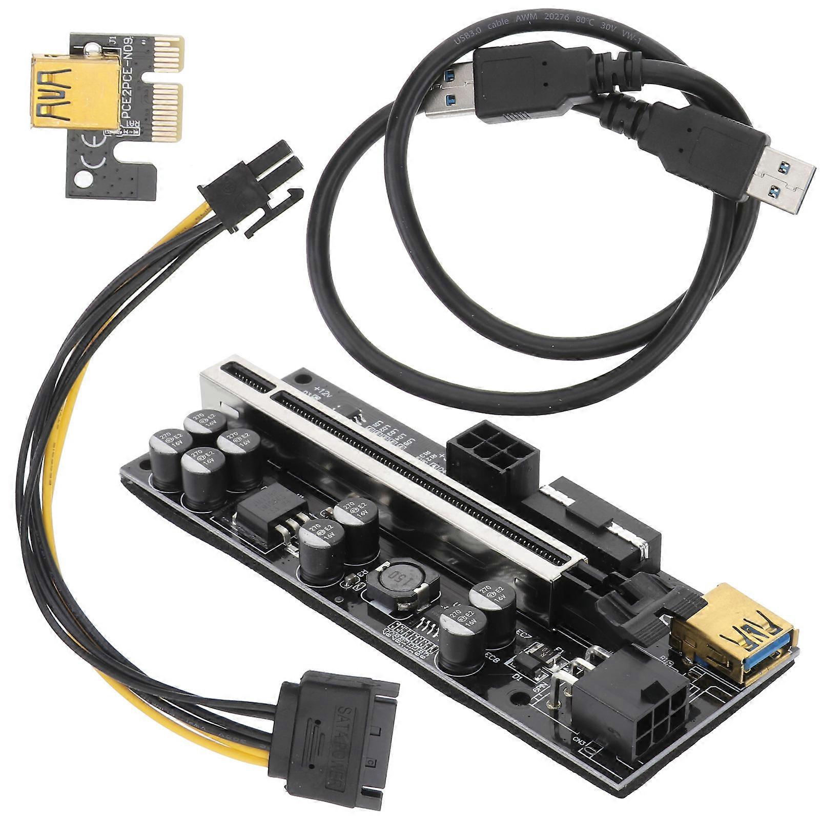 1 Set PCI E 1x to 16x Extender 6 Pin Graphic Card Riser Converter