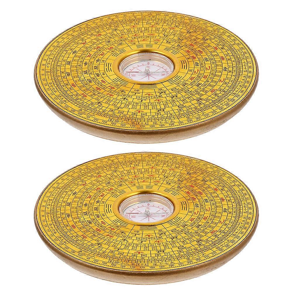 Geology Compass Teaching Aid 2Pcs For Education And Experiment 14X2X2CM Golden Color Simple Design