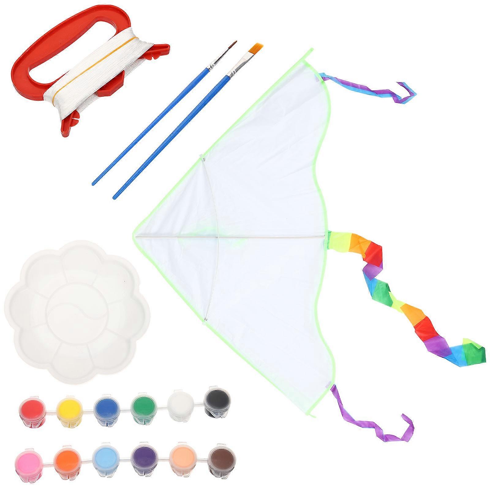 Portable DIY Painting Kite Toy Set For Kids Activities Featuring Assorted Color And 1 Set Ideal For Outdoor Fun