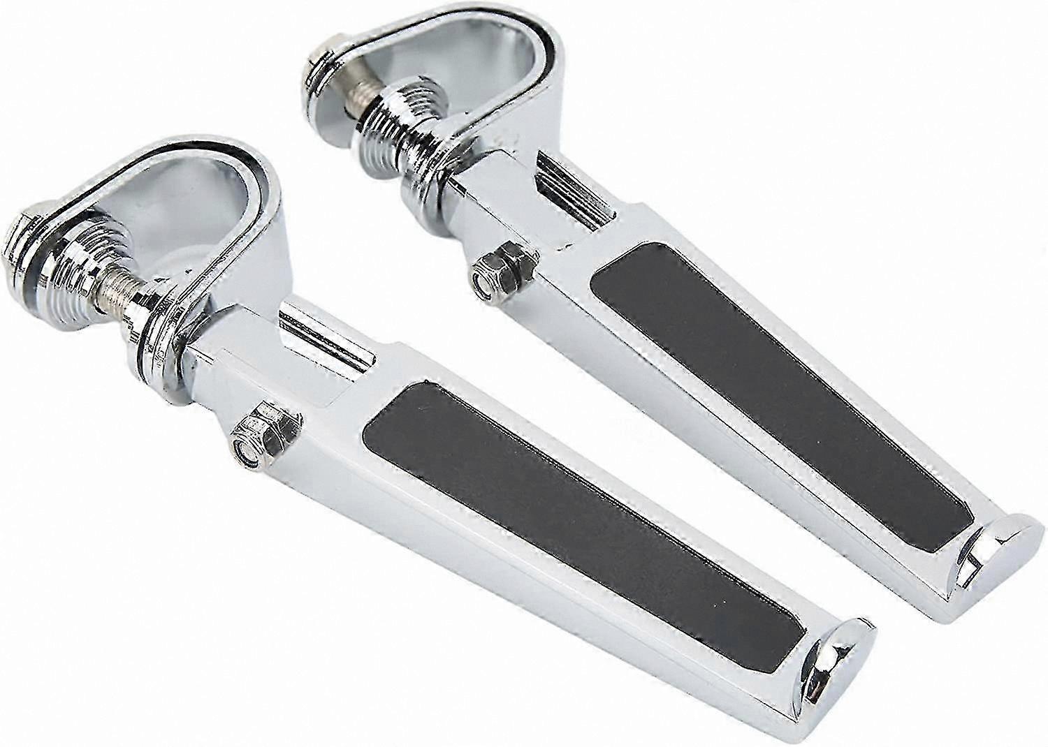 Silver Universal Engine Guard Crash Bar Pedal Clips (2 Pack)
