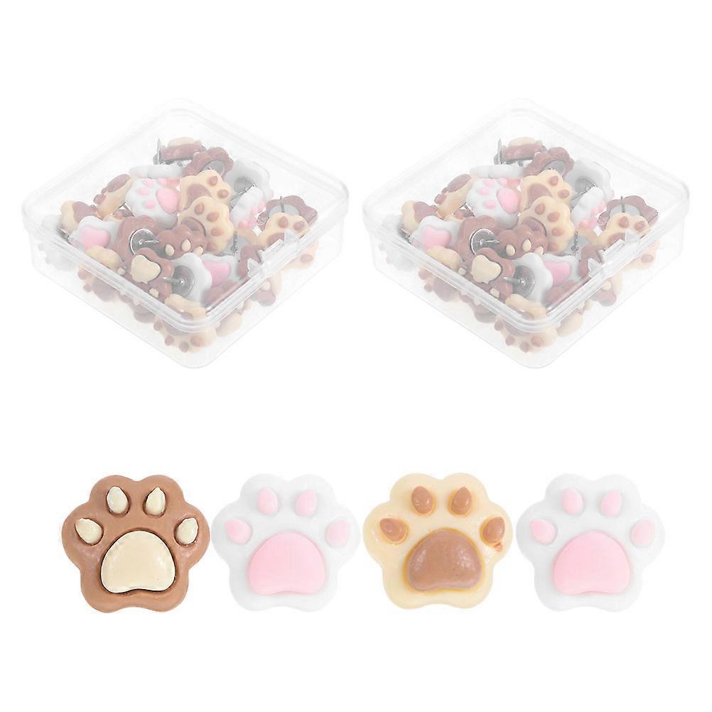 Cute Animal Paw Push Pins Assorted Color Resin Metal Decorative Tacks for Office and Home Use 1.25 Inch