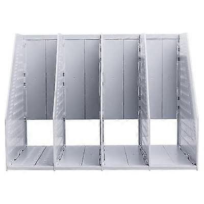 File shelf, 4grid storage box for plastic folders, vertical bookcase, office supplies