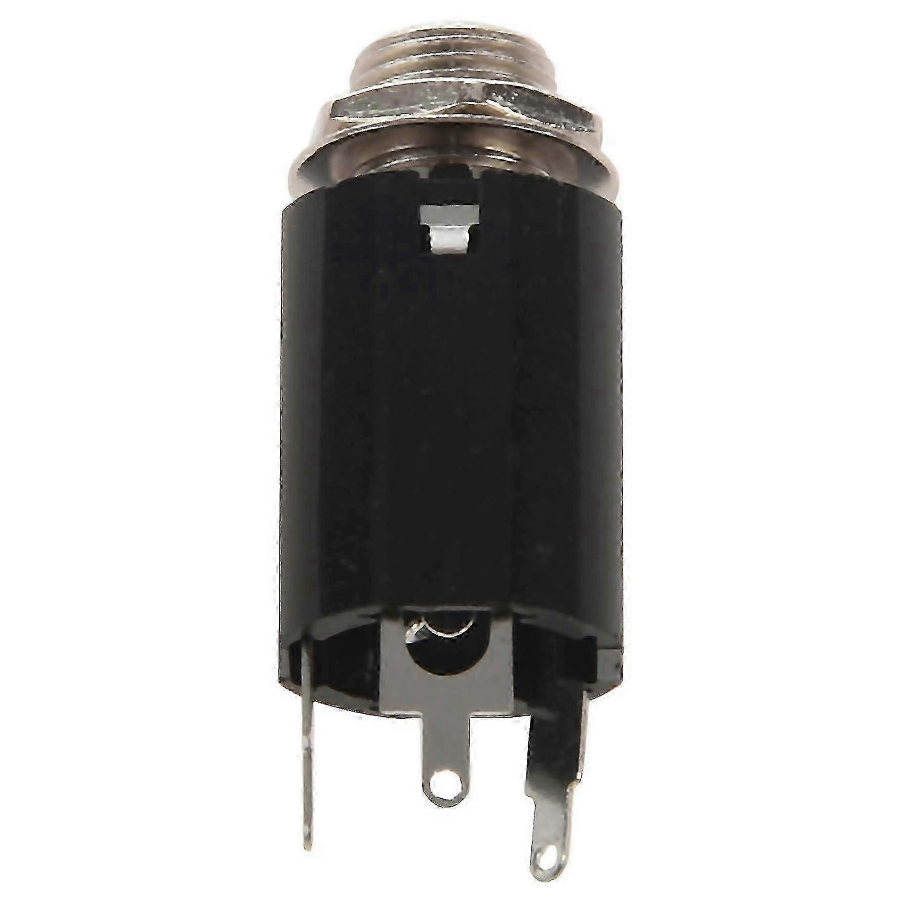 1Pc Black Guitar Endpin Jack 6.35 Input For Eq Pickup Output