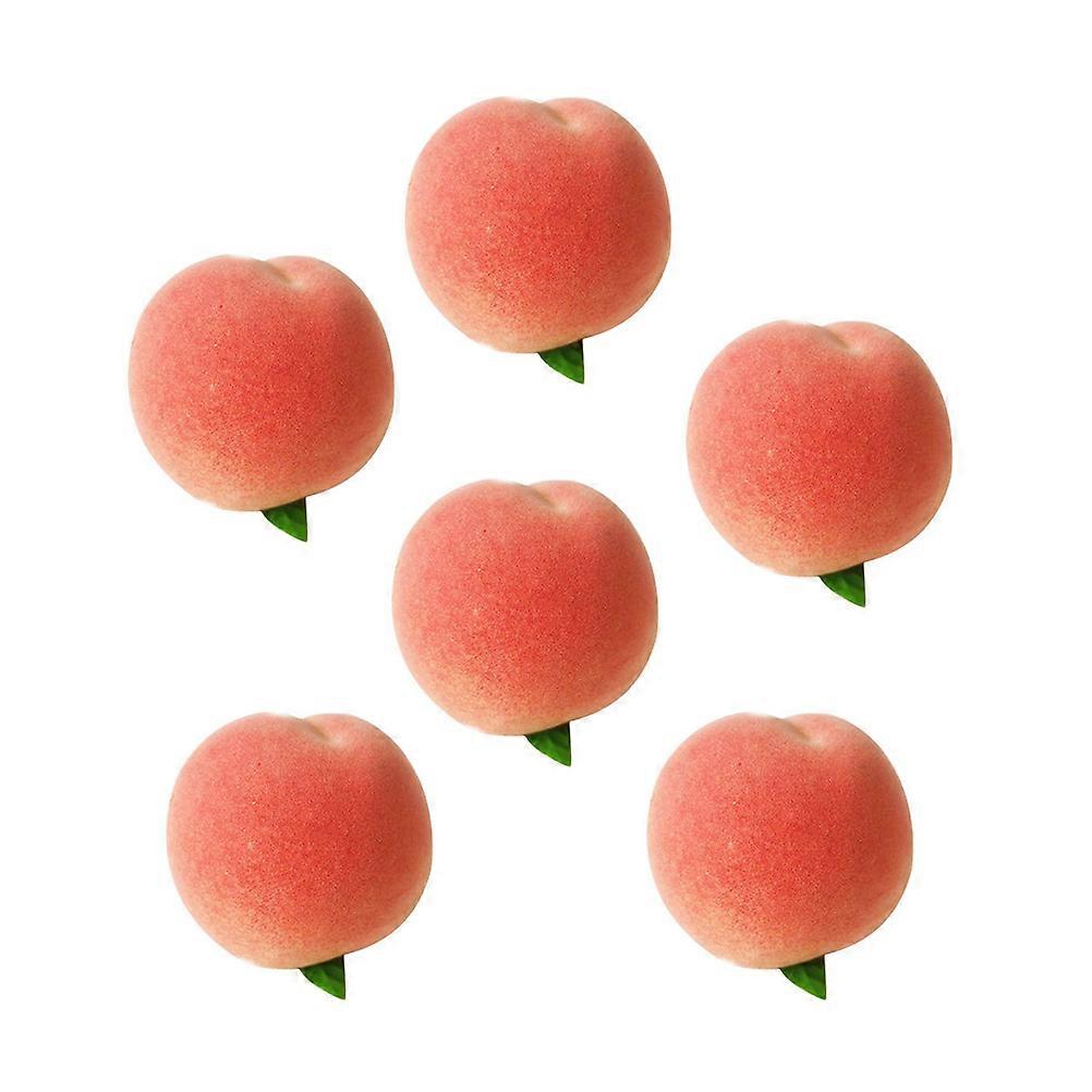 Early Educational Fruit Peach Models for Decoration 6Pcs Pink Foam Set