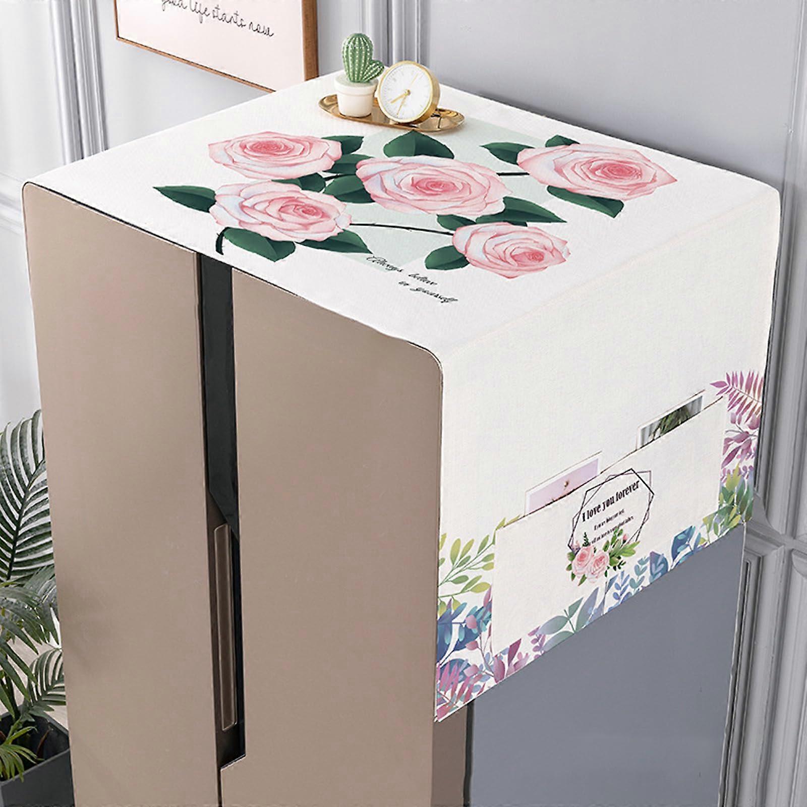Refrigerator Cover Towel, Dustproof Refrigerator Cover for Washing Machine, Waterproof G Style 55*135cm, Multifunctional Dust Protector
