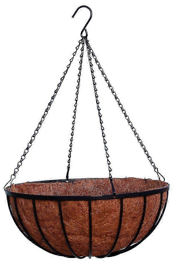 18" Schmiedeeiserner hängender Blumentopf mit Coco Moss Liner