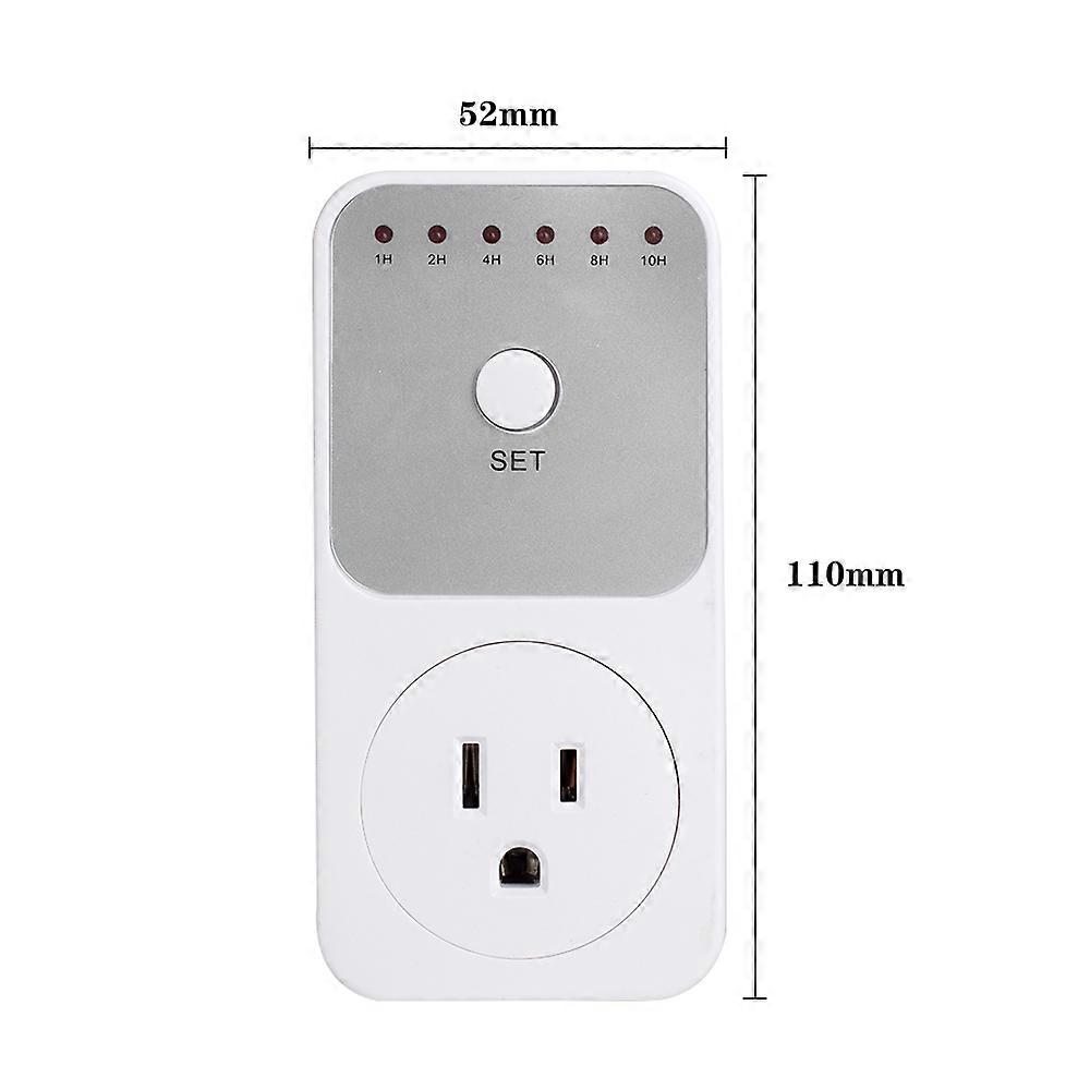 1-10 Hours Indoor Countdown Timer Socket Set Switch with Grounded Pin Energy Saving Plug