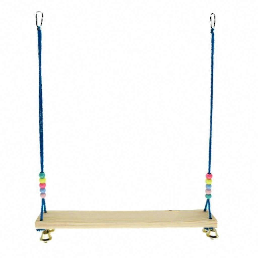 Natural Wood Parrot Swing Chew Toy Stand For Large Birds Cockatoos