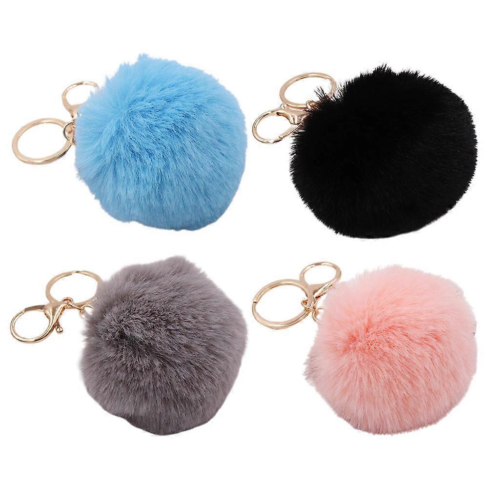 Here's a refined and marketable product description based on the title you provided:
**4PCS Fluffy Faux Ball Keychains – Lightweight Furry