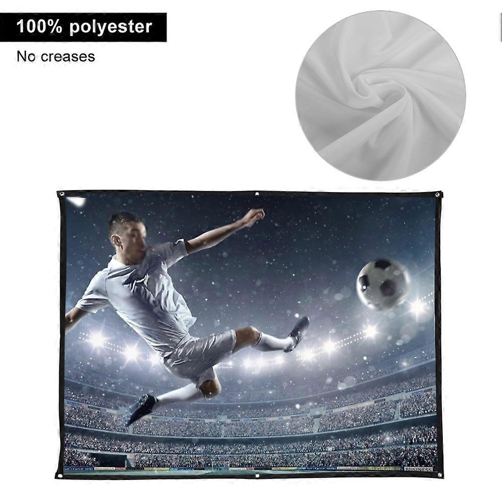 100-Inch 4:3 Thickened Polyester Foldable White Projector Screen