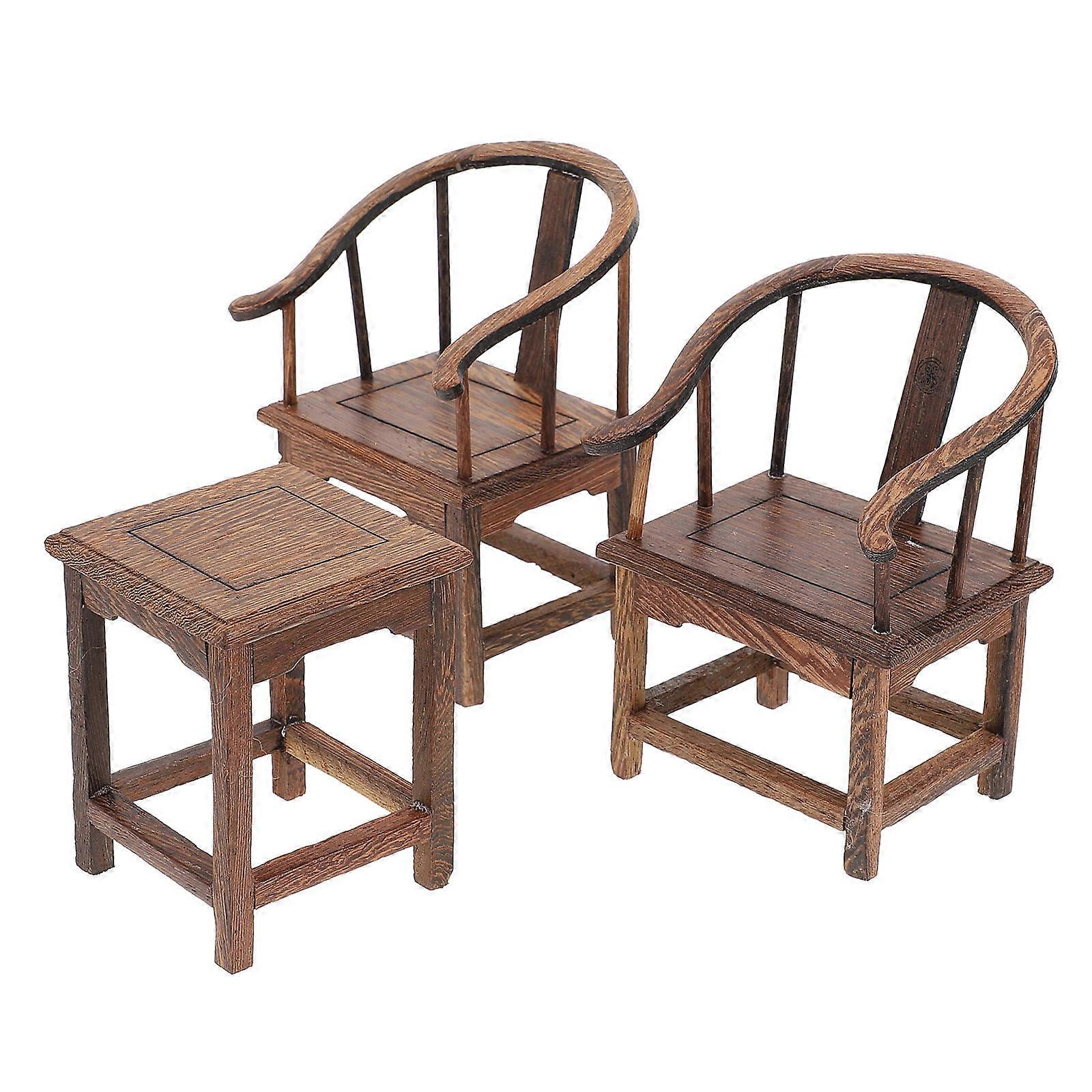 ドールハウス用のミニチュア木製椅子モデルハウス家具の装飾 – プレイハウスとデスクトップディスプレイのためのプレミアム職人技と本物そっくりのディテール