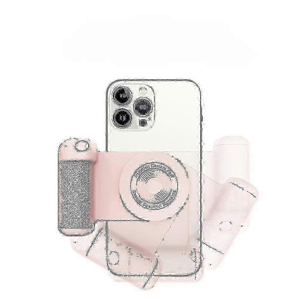 Magnetický držák na stativ s dálkovým ovládáním Bluetooth Shutter, kompatibilní s iPhone a smartphony Samsung - růžová