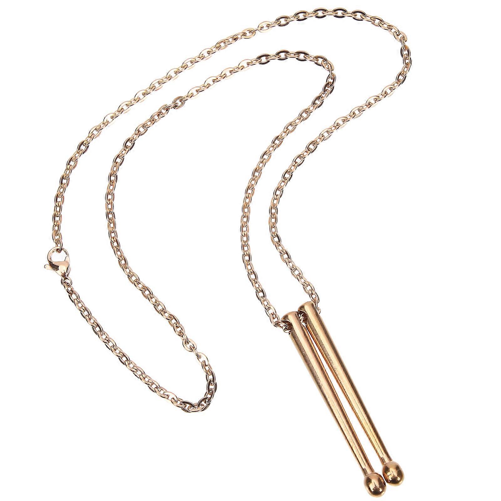 Stylish Titanium Steel Drum Stick Charm Necklace for Women – Clavicle Chain Accessory for Daily Wear and Parties
