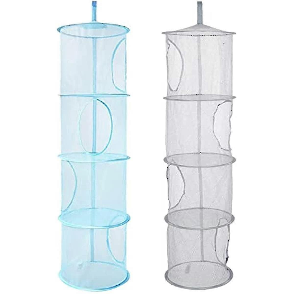 Hanging Mesh Storage Organizer Foldable 4 Tier Basket