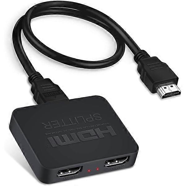 4K@60HZ HDMI splitter, 1 in 2 out with 3.9FT HDMI cable, HDMI2.0b splitter for dual screens 【Only duplicate/mirror screens】