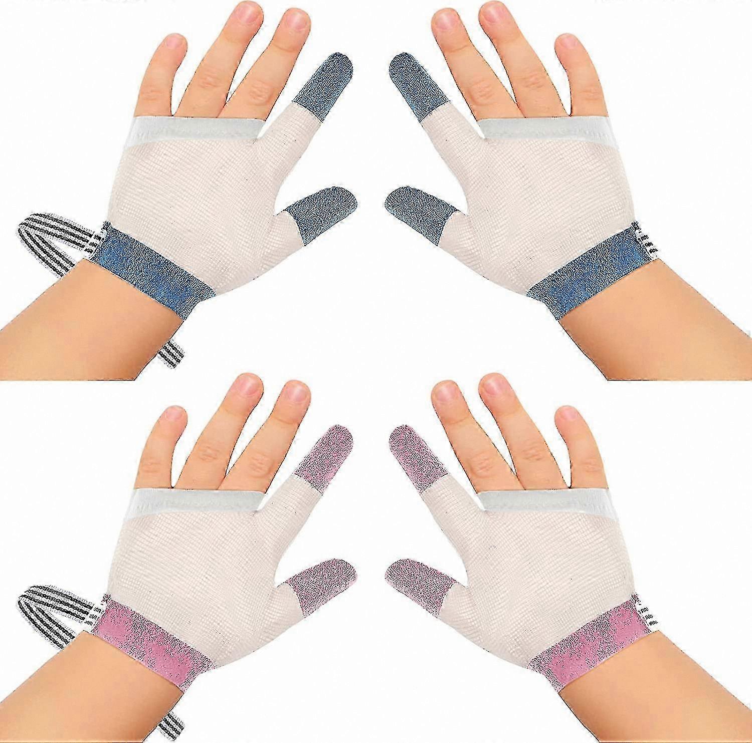 2 Pairs of Breathable Finger Guards to Help Stop Thumb Sucking in Kids - Soft and Comfortable Pink Design