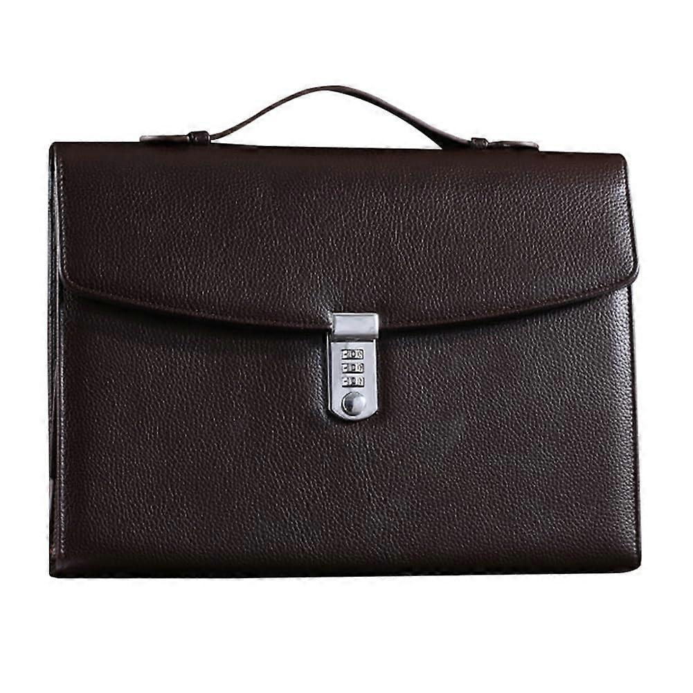 Briefcase With Combination Lock, Capacity Document Organizer For Office Brown