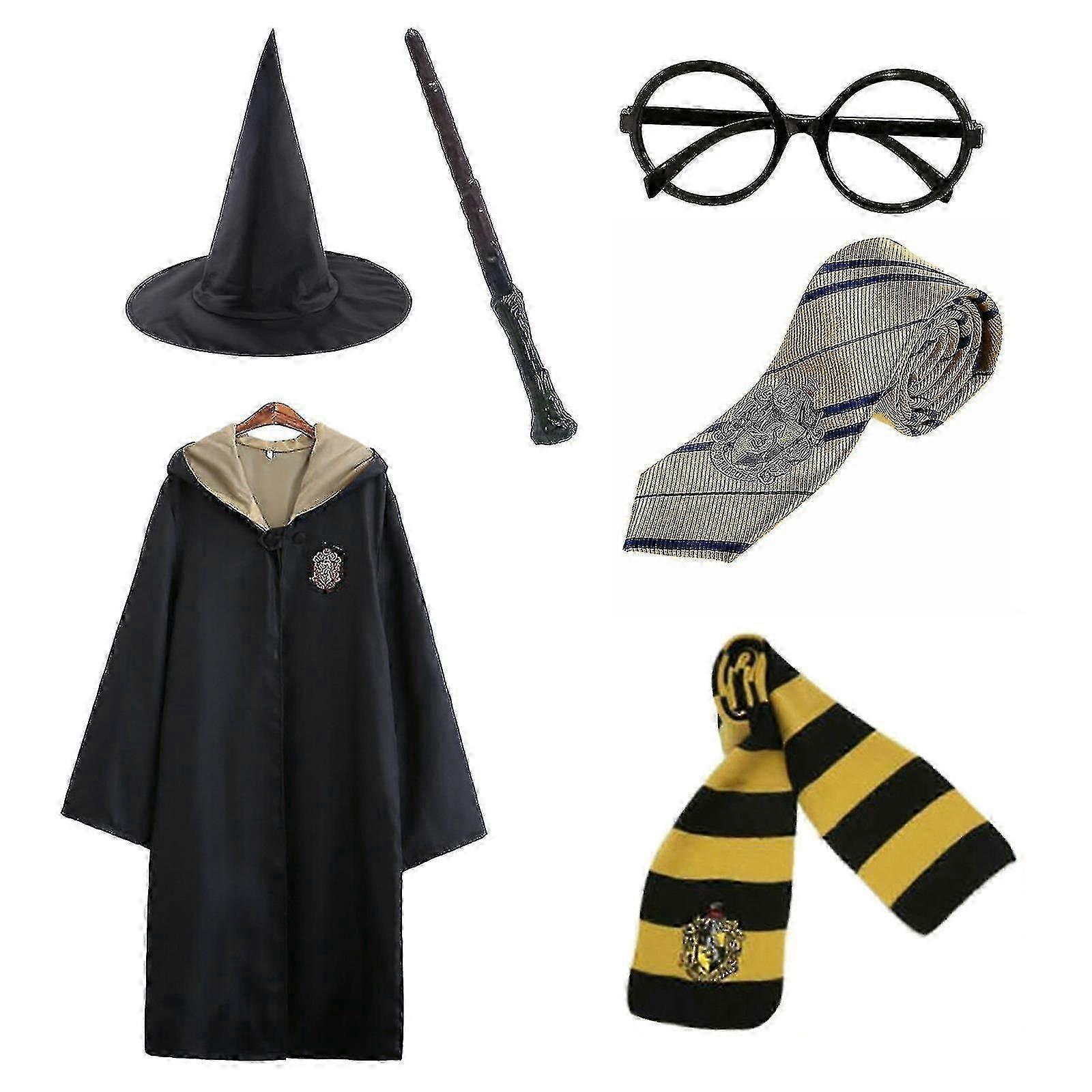 Potter 6pc Zestaw Wizard Fancy Cloak Costume