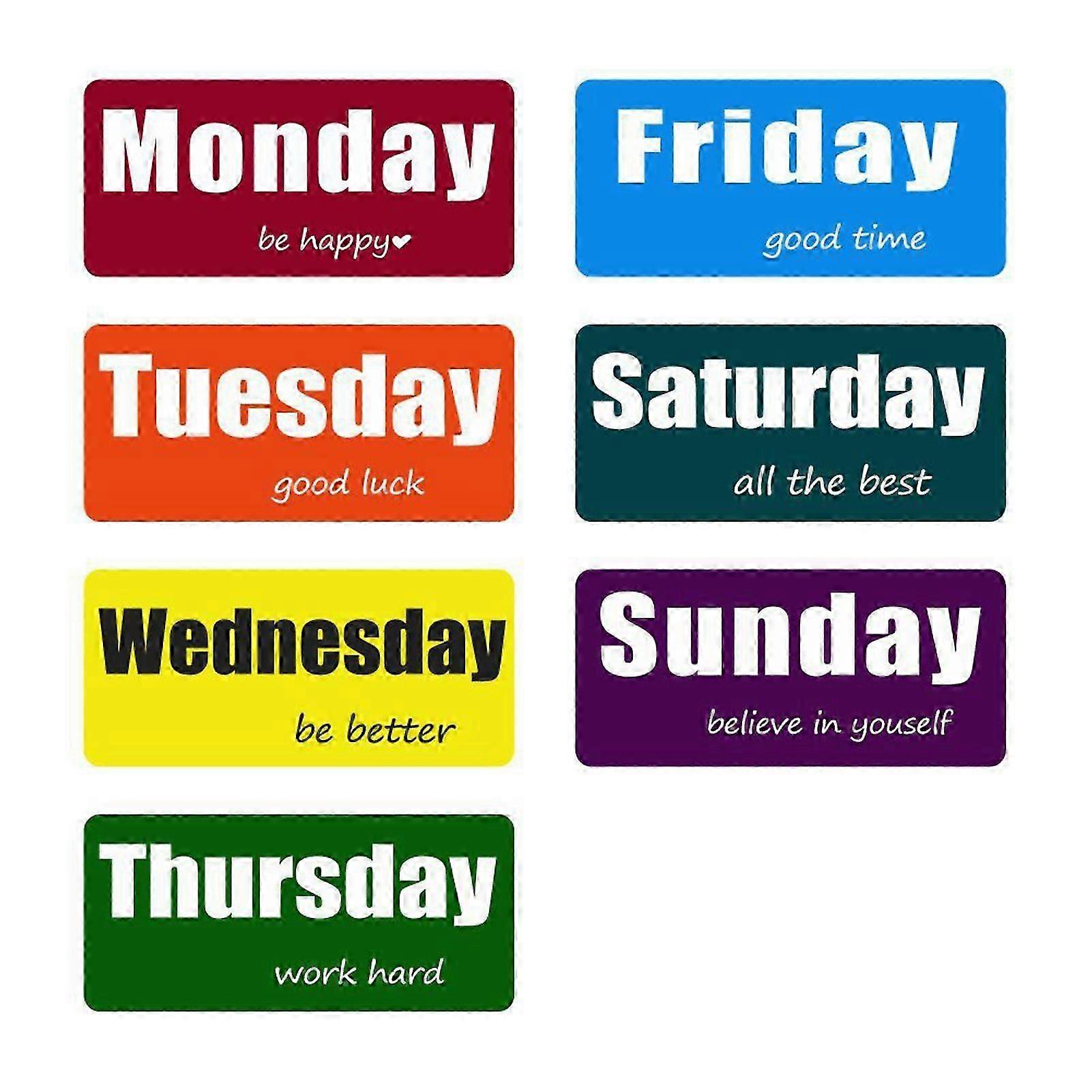 7pcs/set Days Of Week Fridge Magnet Colorful Weekday Weekend Magnetic Date Indicator Whiteboard Refrigerator Magnet Home Office Decoration