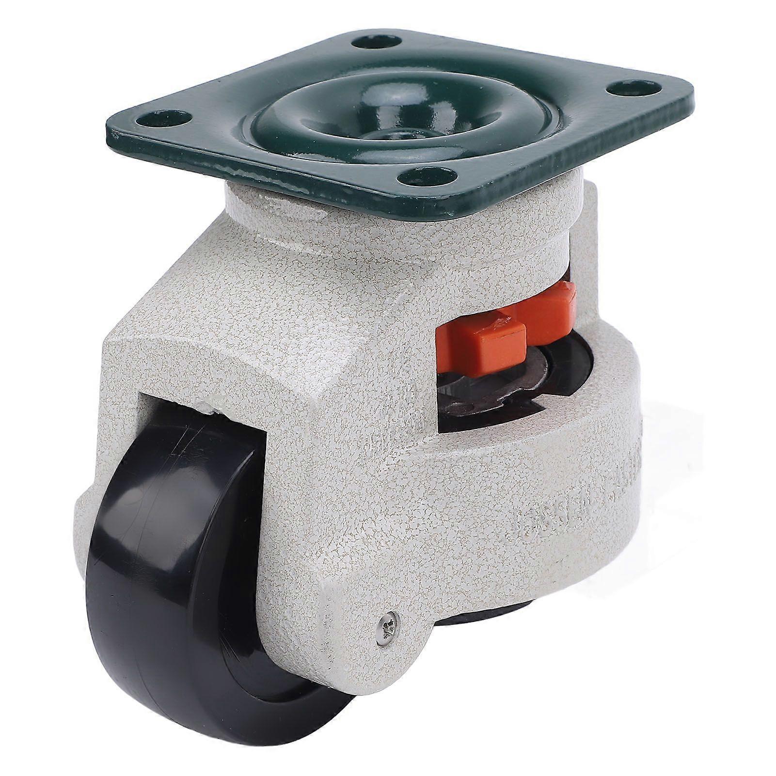 Leveling Caster Adjustable Height Plate Mount Workbench Rotating Caster with 75mm Wheel and Rubber Base