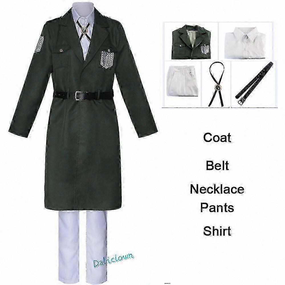 Attack On Titan Cosplay Levi Costume Shingeki No Kyojin Scouting Legion Soldato Cappotto Trench Giacca Uniforme Uomo Halloween Outfit