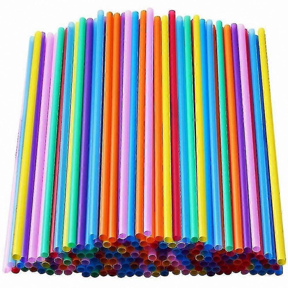 Bulk Pack of 1000 Multicolor Long Plastic Drinking Straws for Party Use