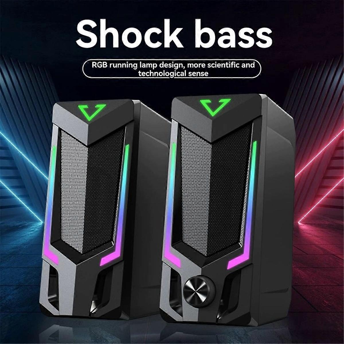 Bluetooth RGB-computerluidspreker, desktopcomputerluidspreker, desktopstereoluidspreker, USB-aangedreven, met LED-omgevingslicht