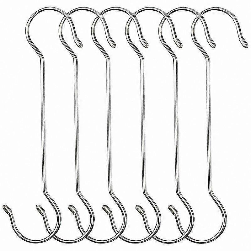 6-Pack Large Stainless Steel S-Hooks for Indoor and Outdoor Use - Durable Multi-Purpose Hanging Solution