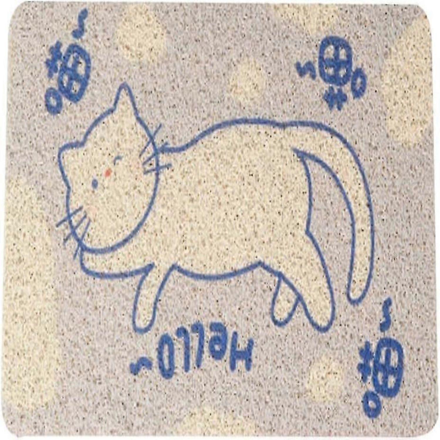 Cute Cat Litter Trapping Mat 23.6"*15.7", Easy to Clean and Soft on Kitty Paws, Gentle and Durable Door Floor mats, Large Multifunction Mats for Kitt