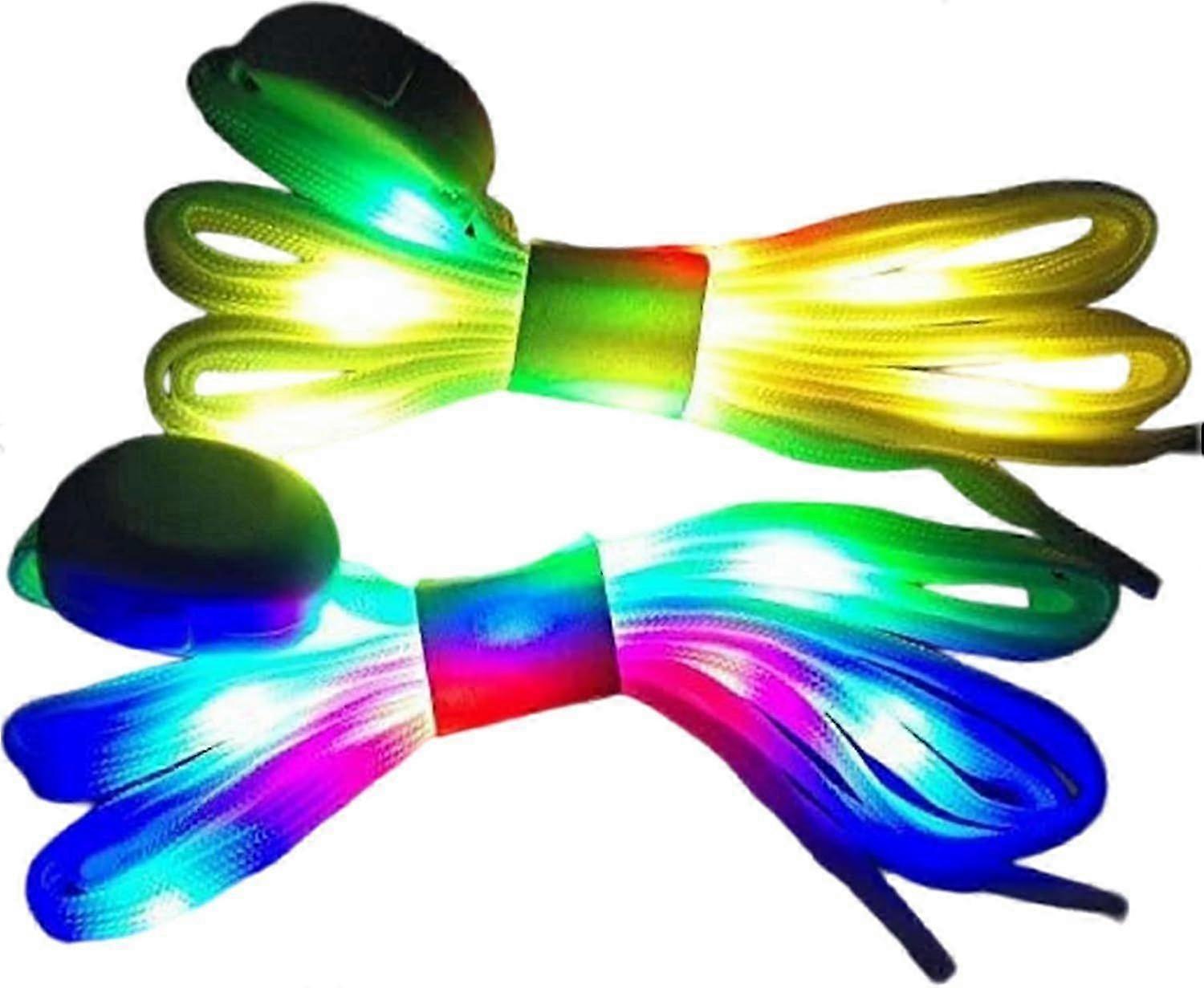 Light Up Shoe Laces, High Visibility Soft Nylon LED Glow In The Dark Shoe Laces