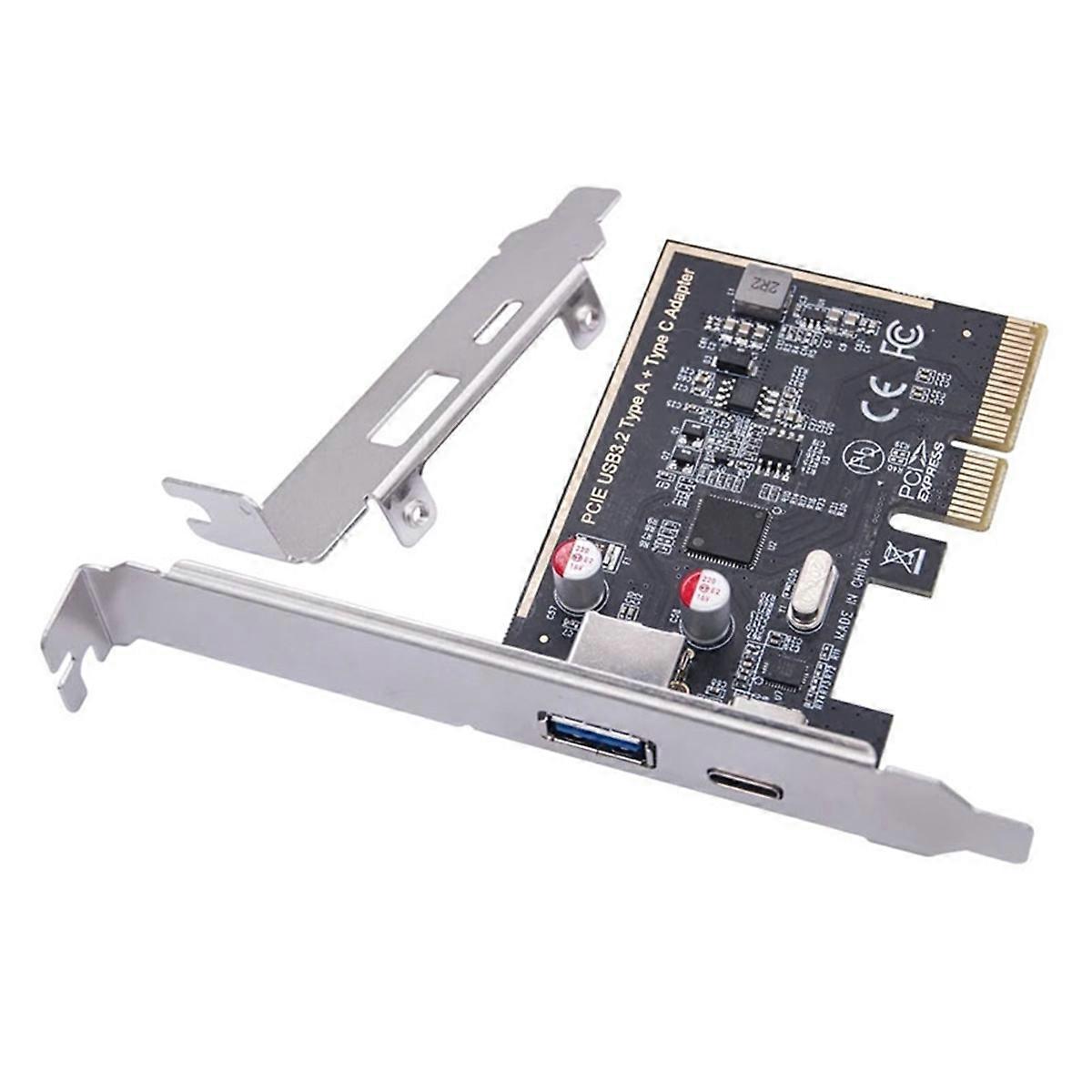 PCIE USB 3.2 GEN2 10G + Type C 10G Adapter PCI Express X4 Expansion Card Riser ASM1142 Chip Controller for Desktop