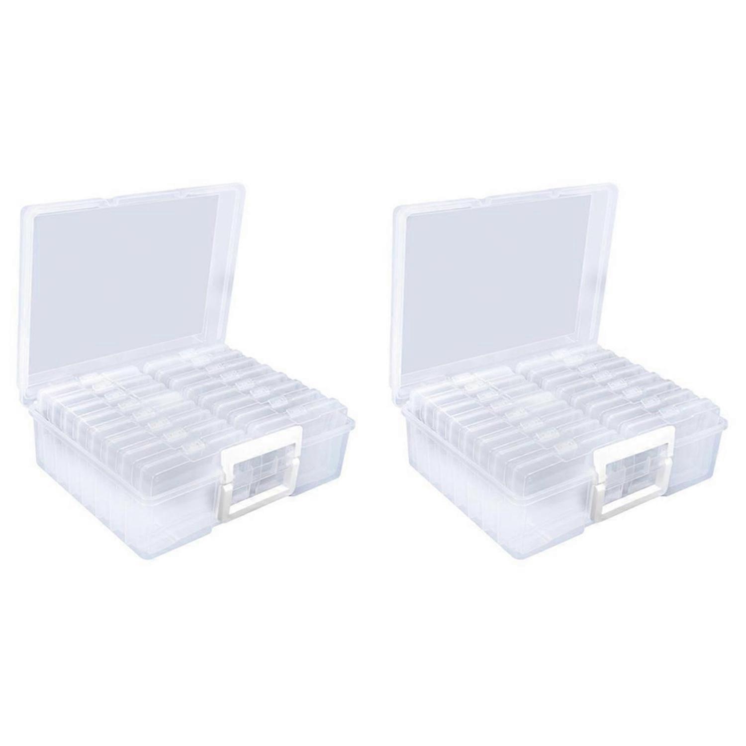 Portable Photo Storage Boxes,With 16 Interior Compartments