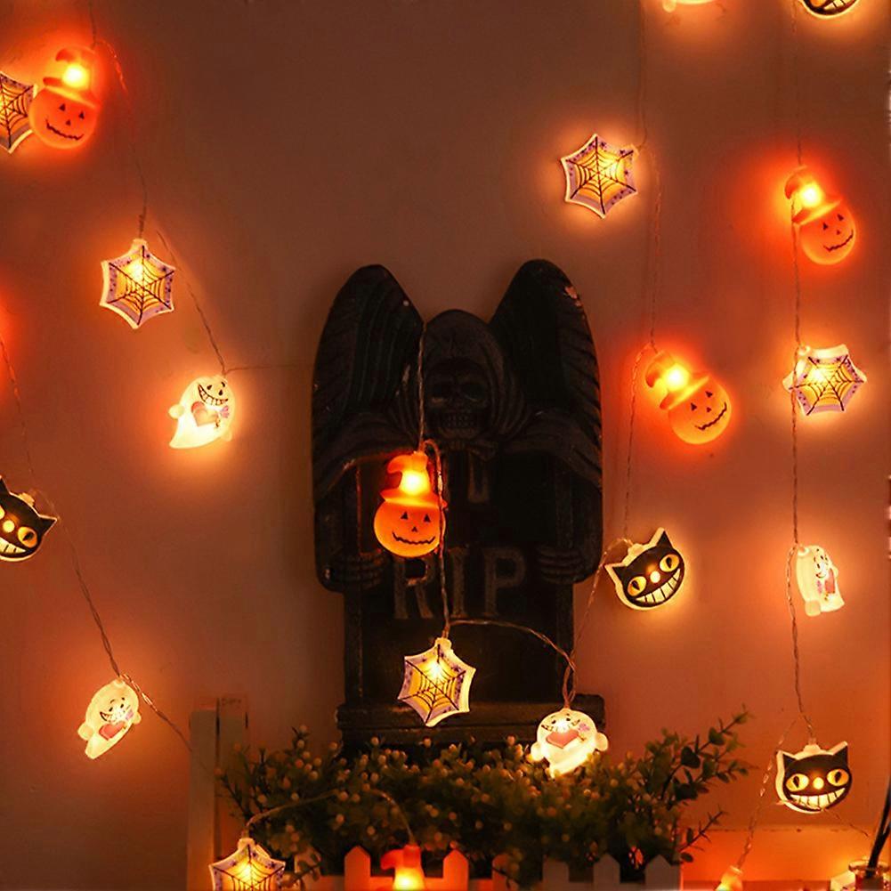 Spookys Season Decorative Pumpkins Ghosts Lights Battery Operated Easy Install for Party Backdrop