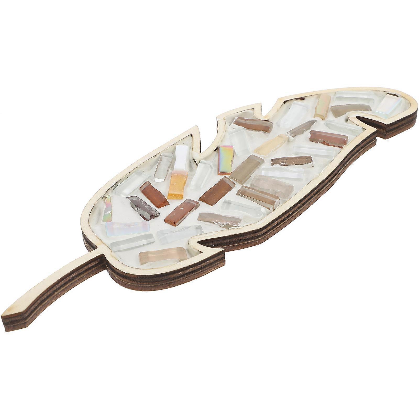 Leaf Shaped DIY Mosaic Craft Kit with Colorful Tiles for Kids and Adults 2Pcs