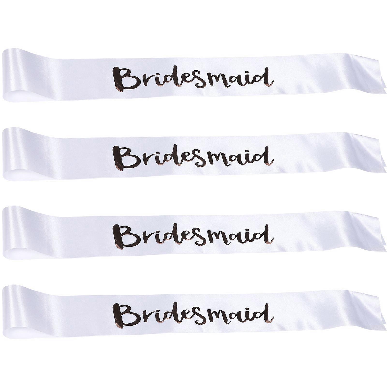 White Bridal Shower Party Sashes Bridesmaid Sashes for Events 8Pcs