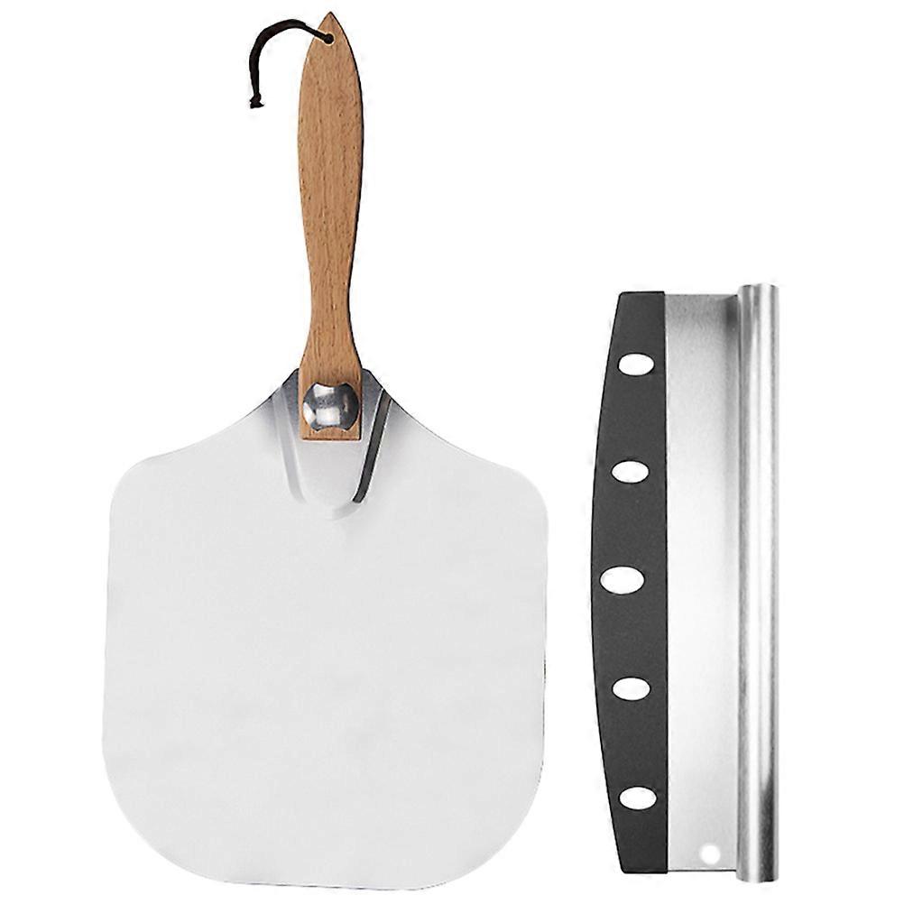 Assorted Color Aluminum Pizza with Wooden Handle for Kitchen 2Pcs