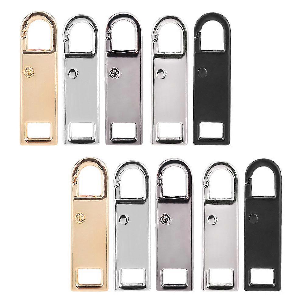 Zipper Pulls Tab 10 Pcs Zinc Alloy Assorted Color for DIY Projects and Repair Work Accessories
