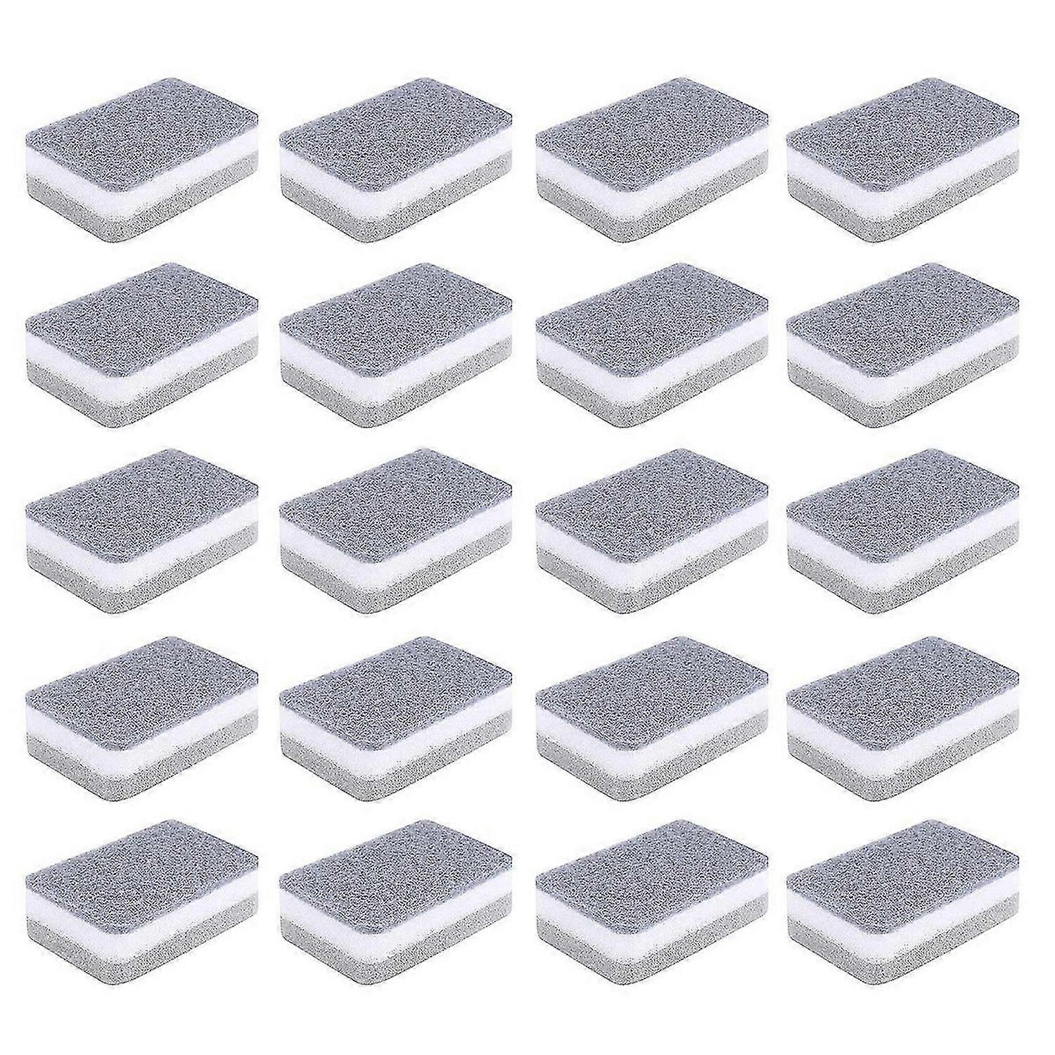 Scrub Dual-Sided Dishwashing Sponge for Kitchen,Gray 20 Pcs