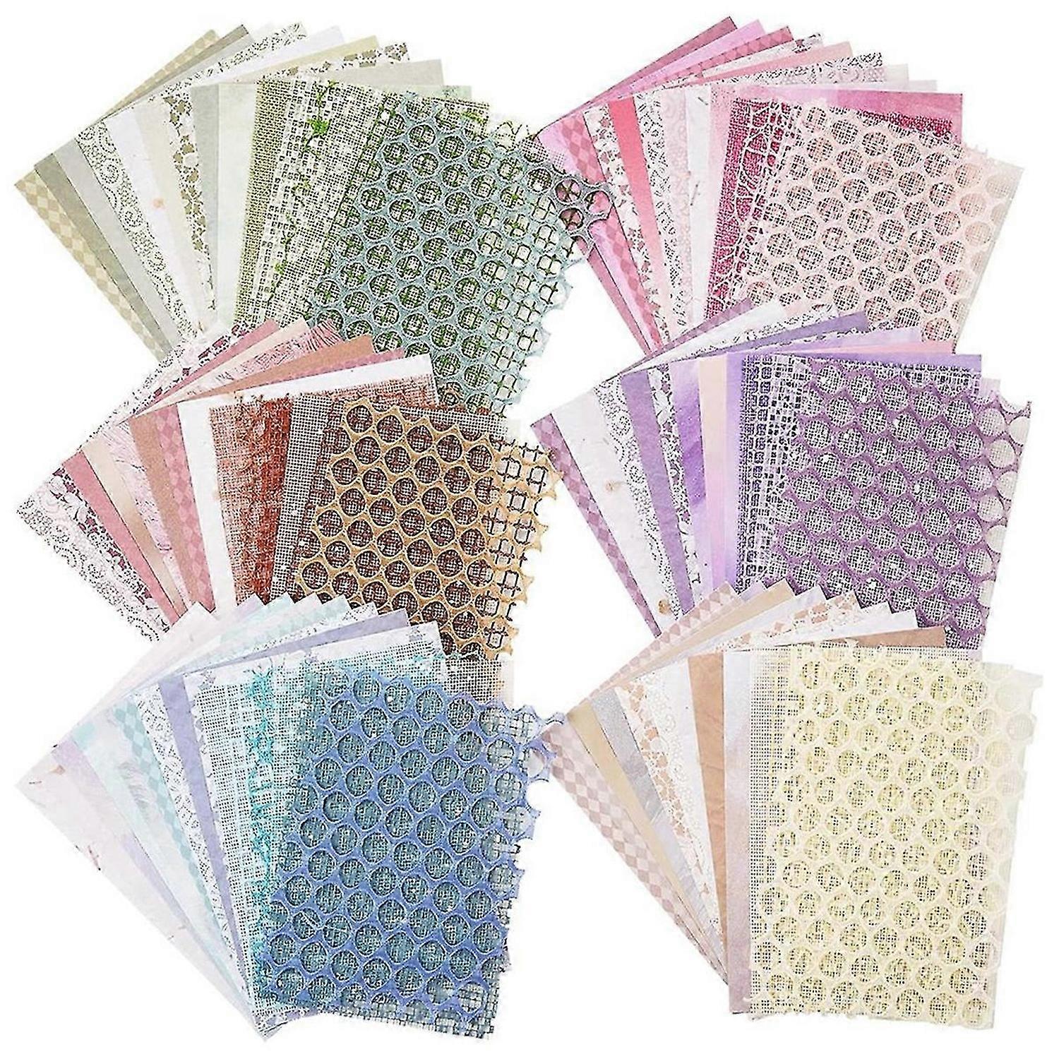 90 Sheets Scrapbook Paper And Decorative Mesh Fabric Assorted Set A