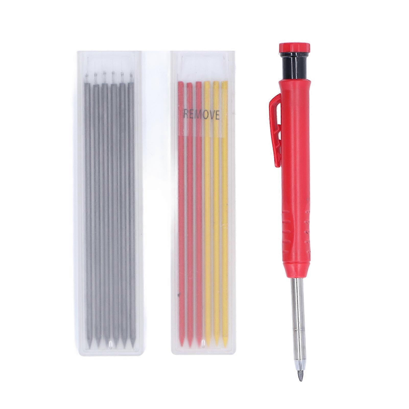Stylo de marquage pour le travail du bois, pointe en alliage, outil de traçage multifonctionnel avec recharges colorées