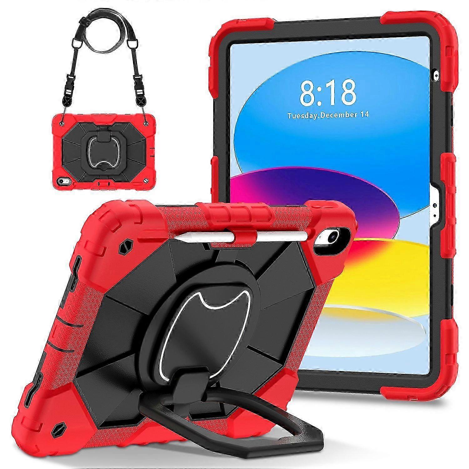 p1H C3 for iPad (2025) 10.9 (2022) Case Contrast Color Silicone+PC L2G Kickstand Anti-Drop Tablet Co