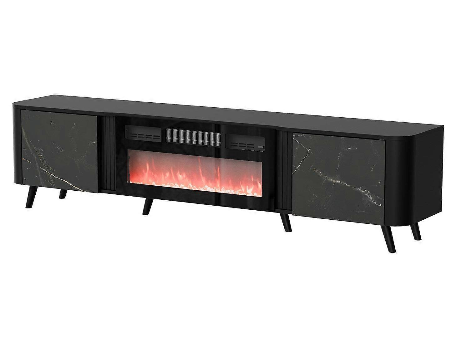Cama RTV Cabinet Volare 200 x 39 x 49 cm Μαύρο/Σαν Σεμπαστιάν + Τζάκι