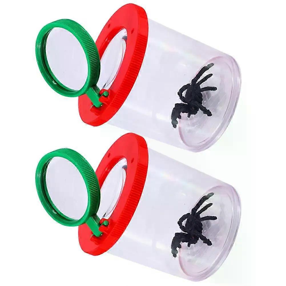2Pcs Insect Observation Kit Glass Lid Ventilated Container Kids Students Learning Exploration Box