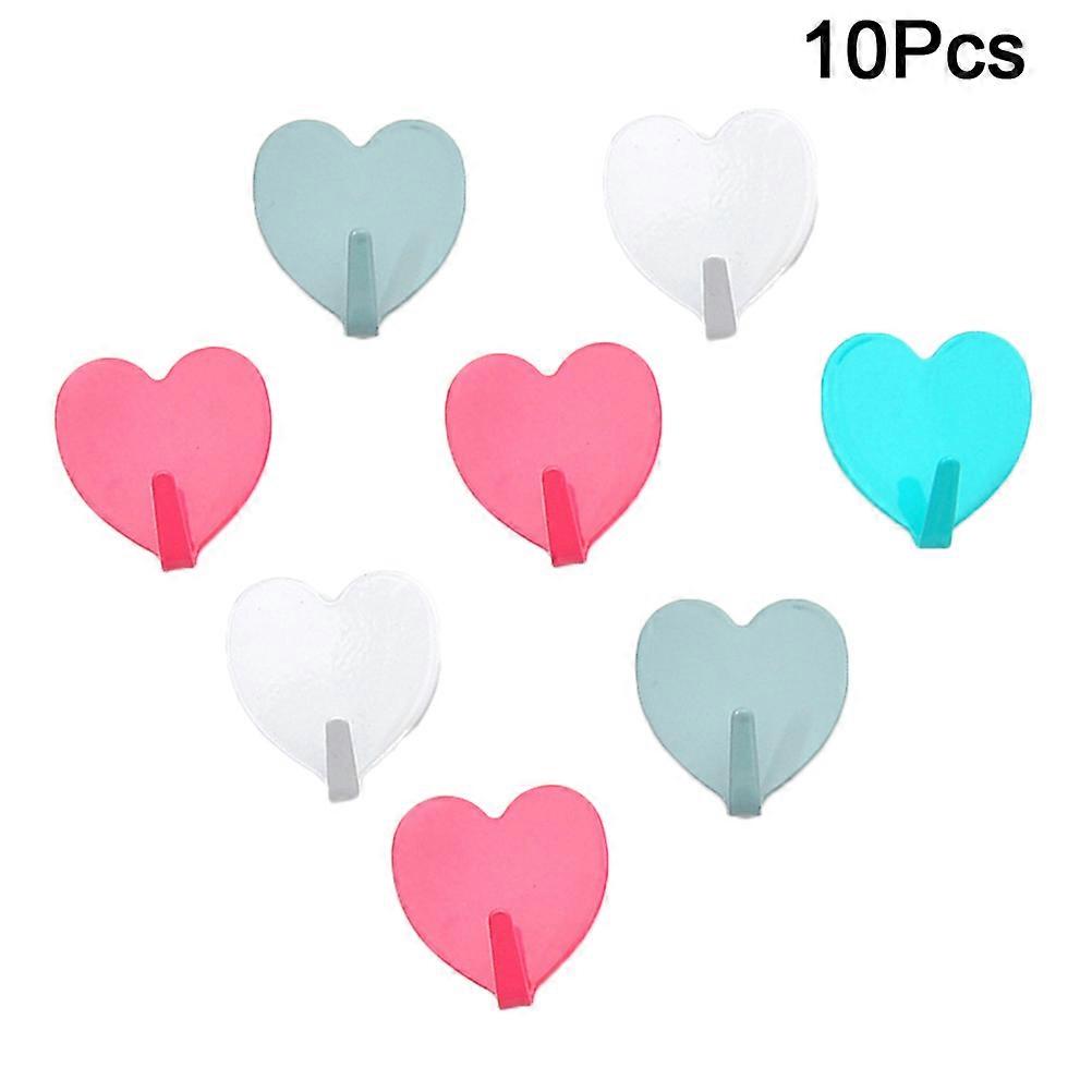 Adhesive Hooks Stainless Steel Wall Hooks for Hanging 10Pcs Assorted Color