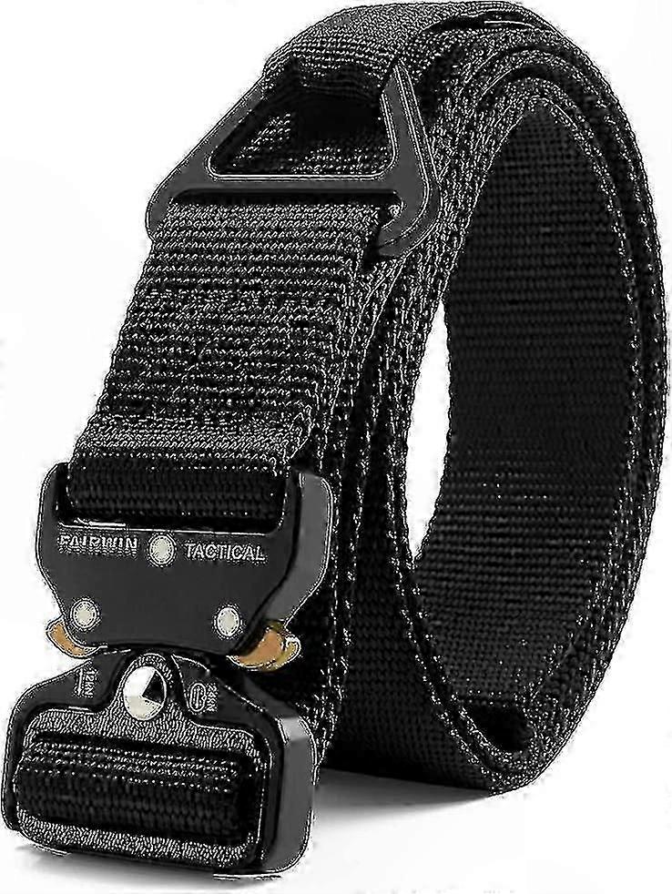 Durable Tactical Belt with Quick-Release V-Ring Buckle for Men Utility Webbing Nylon Work Gear
