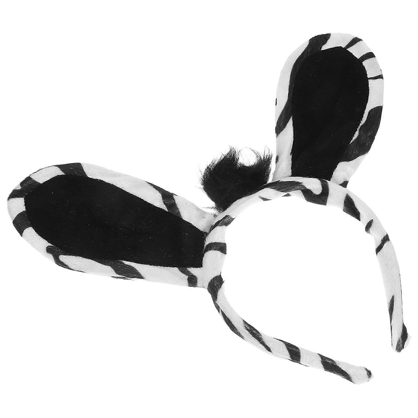 Zebra Print Headband Cute Plush Zebra Ears Headband for Costume 3Pcs
