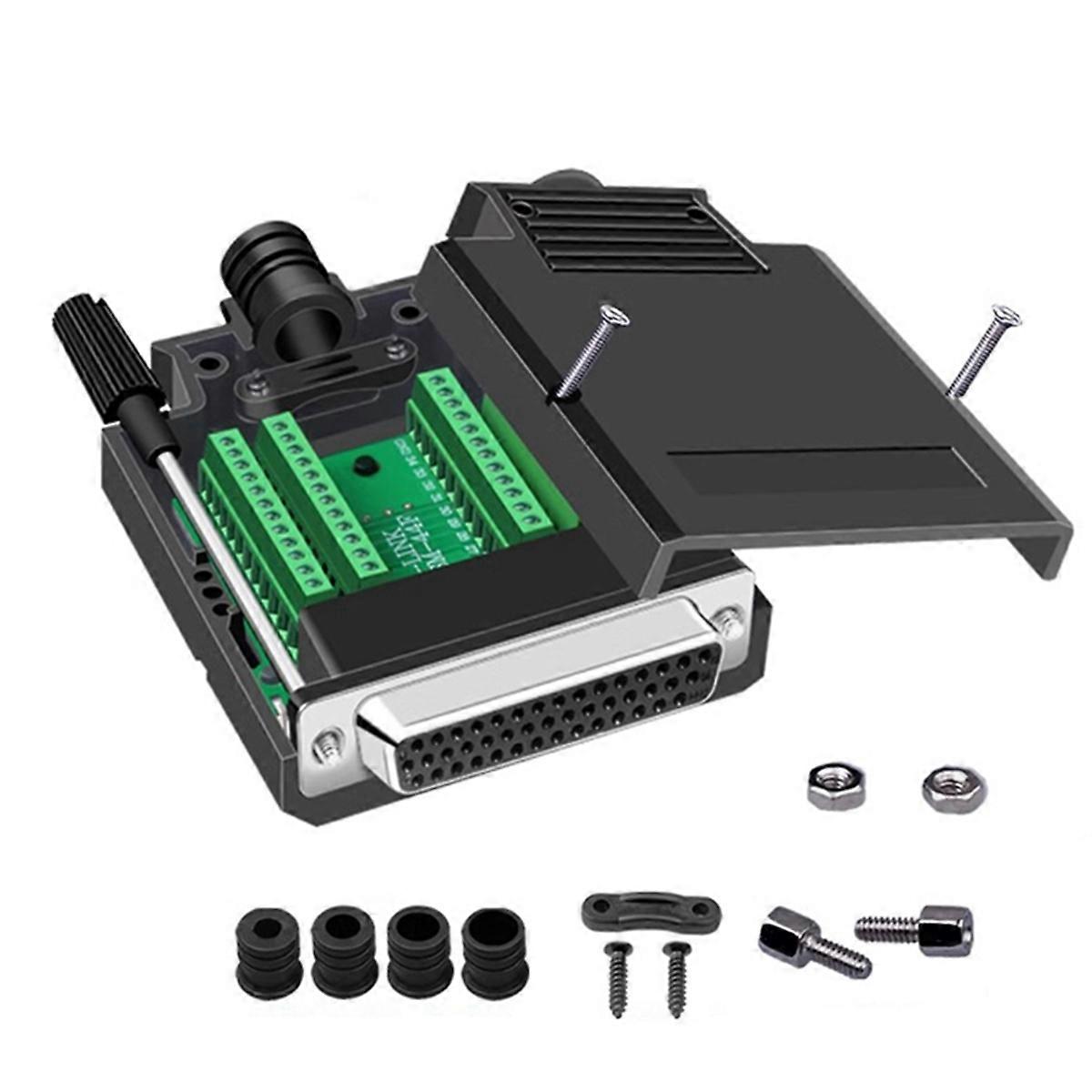 HDB44 Solderless Connector Industrial 3 Rows D-SUB 44Pin P Hole Plug Breakout Terminal Board Adapter